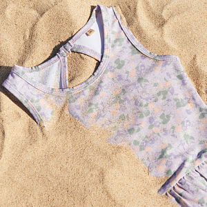 Купальник с оборками Wheat "Erna Purple Light Petunias", королевские петунии